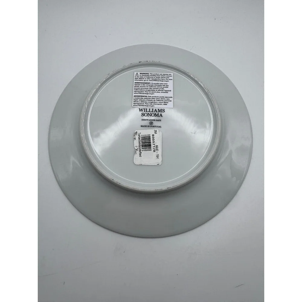 Williams Sonoma Salad Plate Set 4 Santa Tartan Plaid Christmas 8